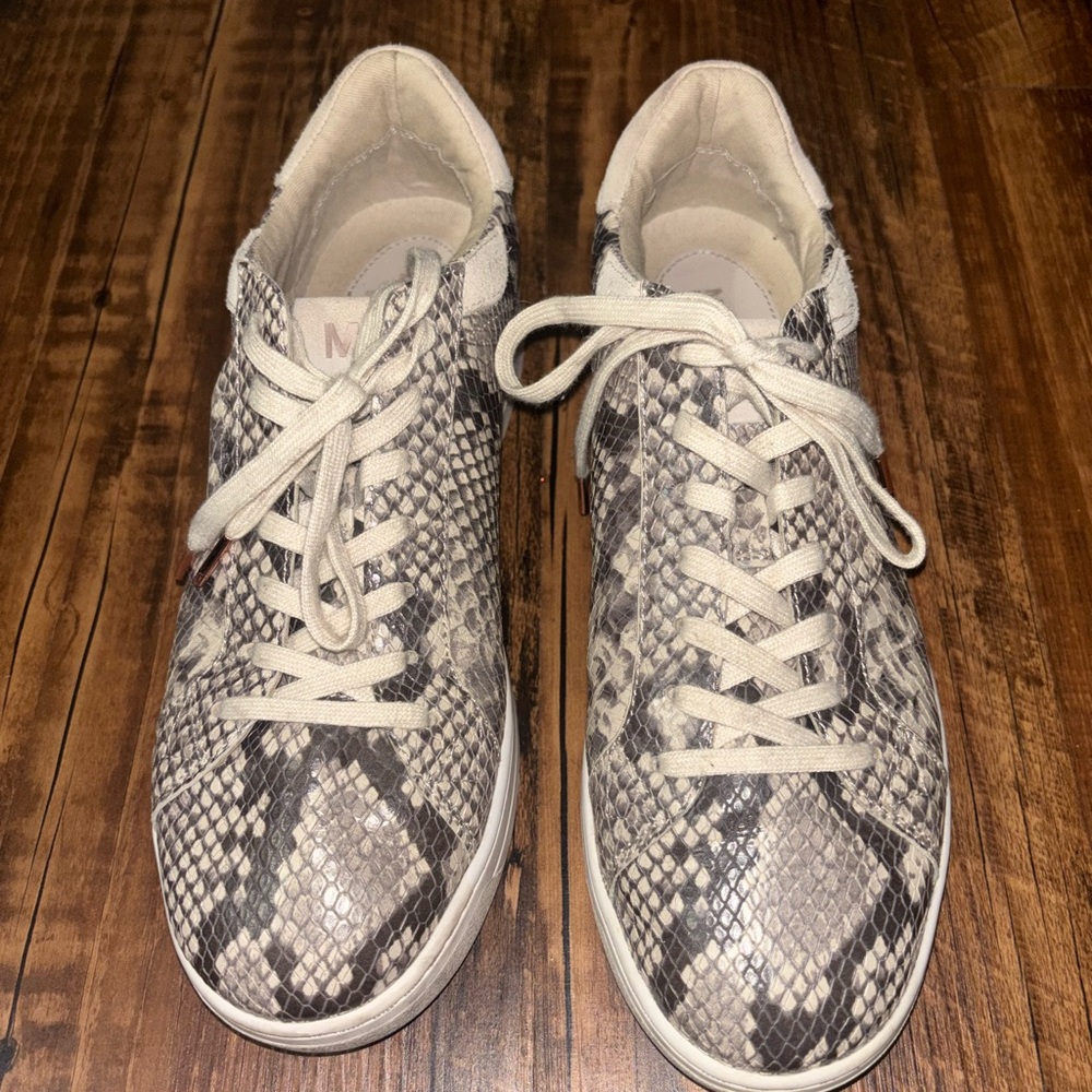 Michael Kors Snake Print Sneakers - Gray and Cream